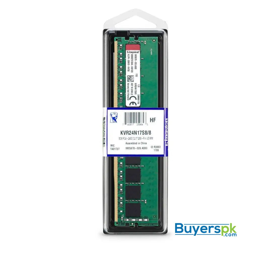 Kingston ValueRAM 8GB 2400MHz DDR4 Non-ECC CL17 DIMM 1Rx8 Desktop Memory (KVR24N17S8/8) - RAM Kingston ValueRAM 8GB 2400MHz DDR4 Non-ECC CL17 DIMM 1Rx8 Desktop Memory (KVR24N17S8/8) - RAM